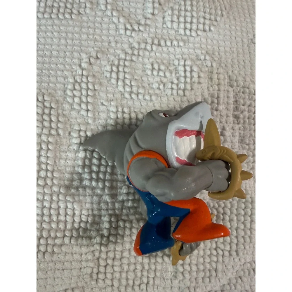 Vintage Street Sharks Jab Action Figure Mini Toy Gray Blue Orange 90s Retro